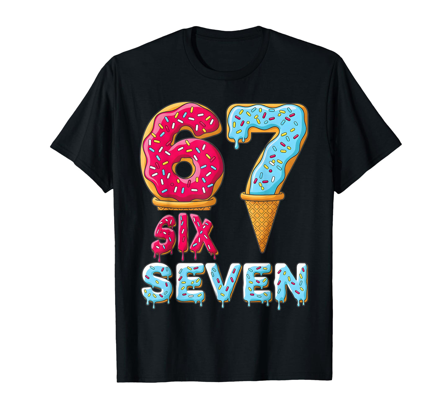 Baseball Drip Number 67 Player 67 Meme Ice Cream Drip T-Shirt