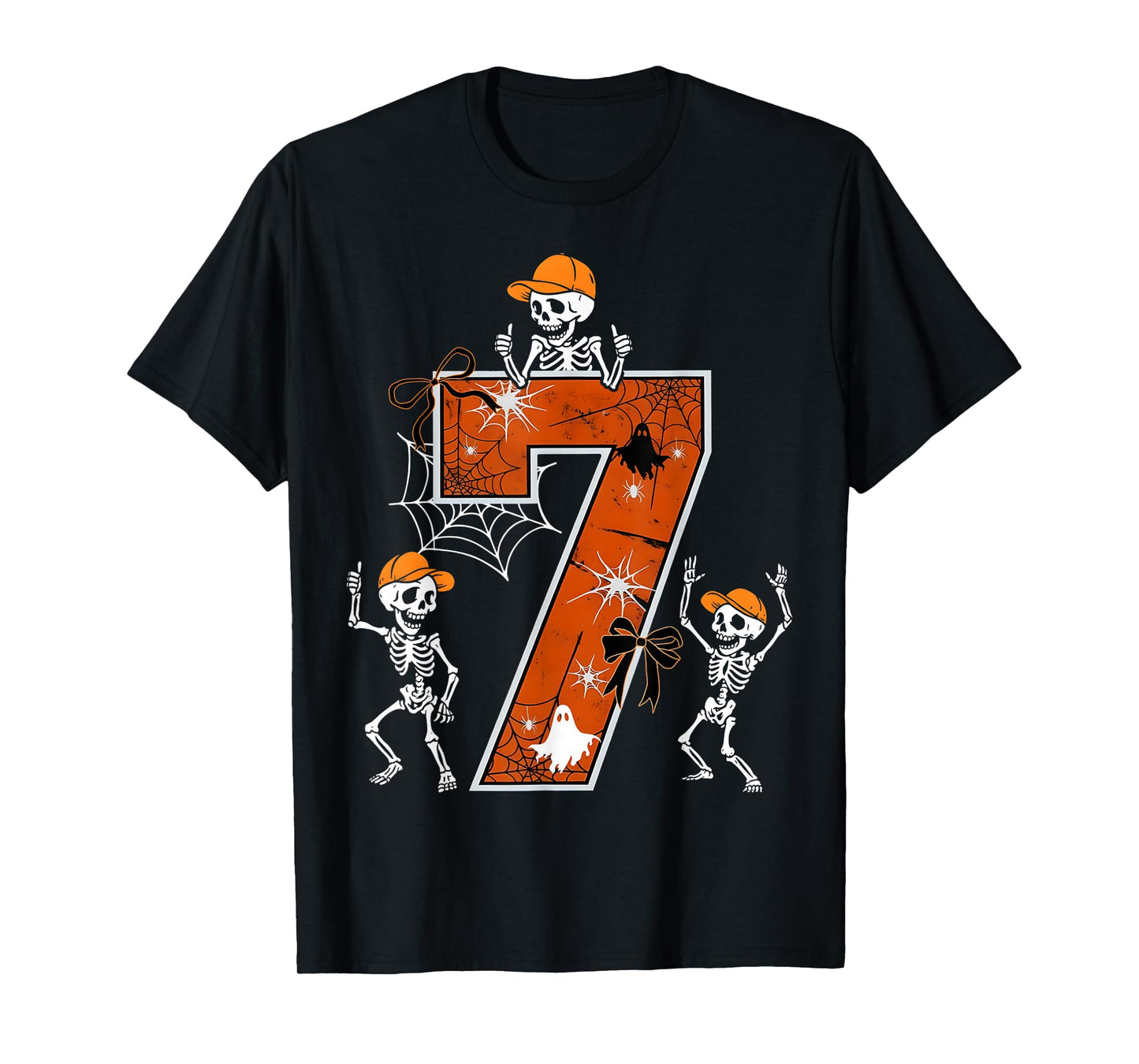 HUGvyn Six Seven Meme 6 7 Halloween Costume Dancing Skeleton T-Shirt