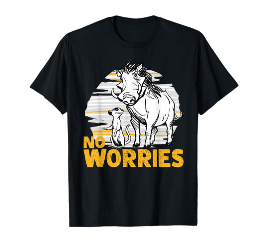 Disney The Lion King Live Action Timon Pumbaa No Worries T-Shirt