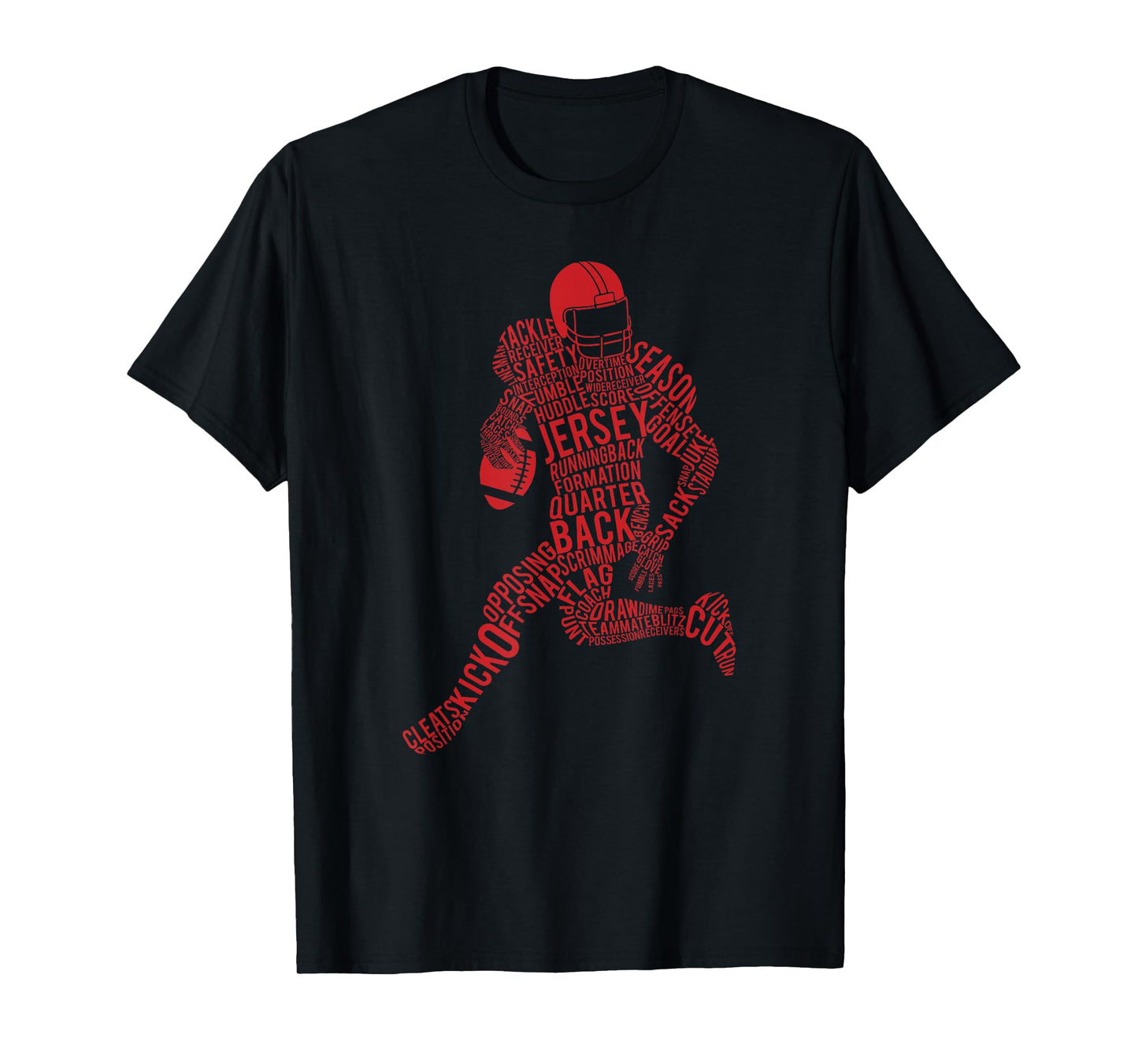 Football Player Typography T-Shirt