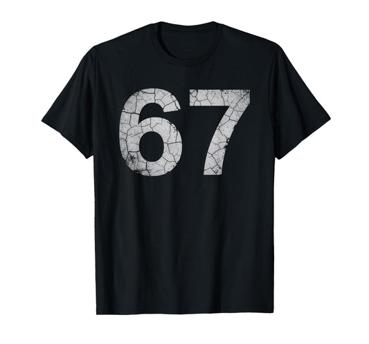 Distressed Number 67 Jersey Player Six Seven Meme T-Shirt