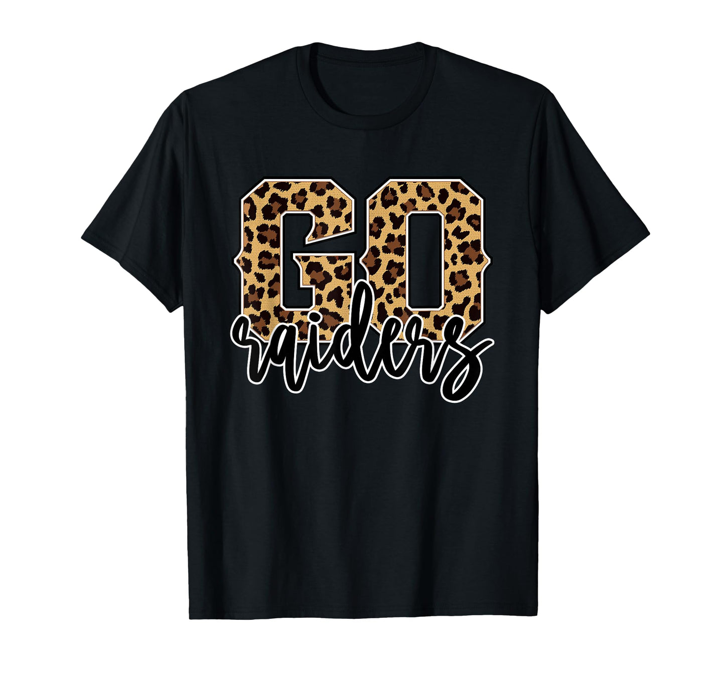 Raiders Go Raiders Leopard Print Womens Cheetah Graphic T-Shirt