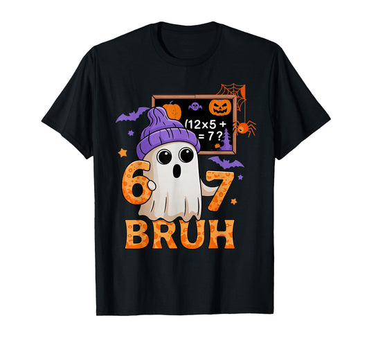 67 Teacher Halloween Ghost Six Seven Meme Math Equation Bruh T-Shirt