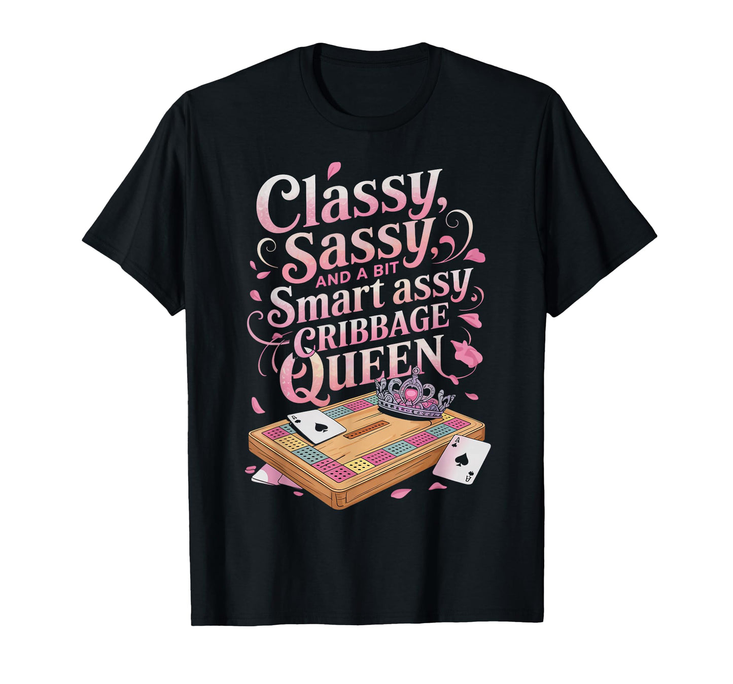 Cribbage Queen Skunked Peg Card Game Board Game Cribbage T-Shirt