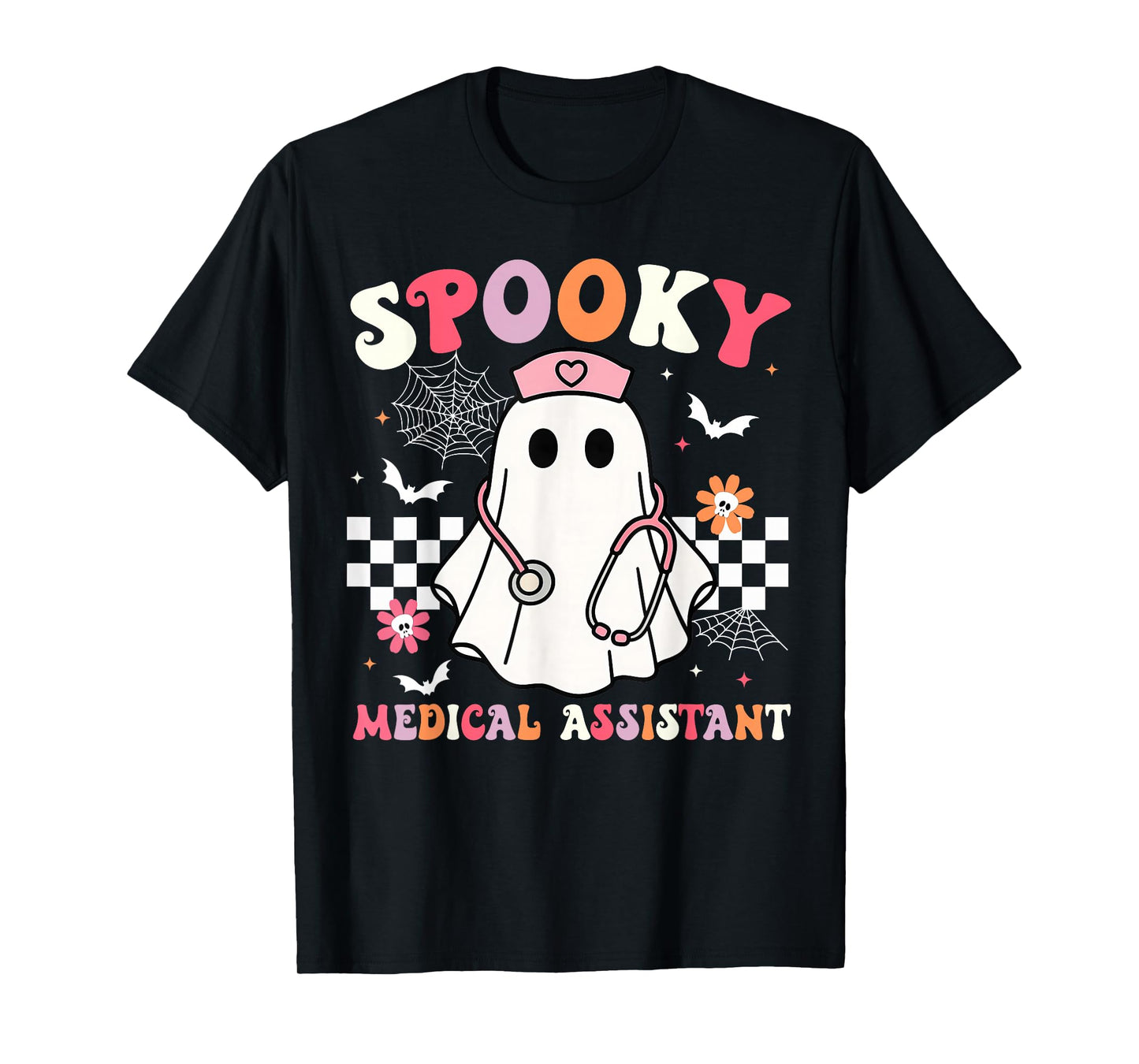 Groovy Spooky Medical Assistant Cute Halloween Med Assistant T-Shirt