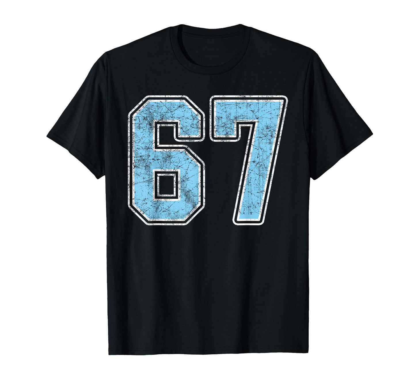 Baby Blue White Number 67 Jersey Player Uniform #67 T-Shirt