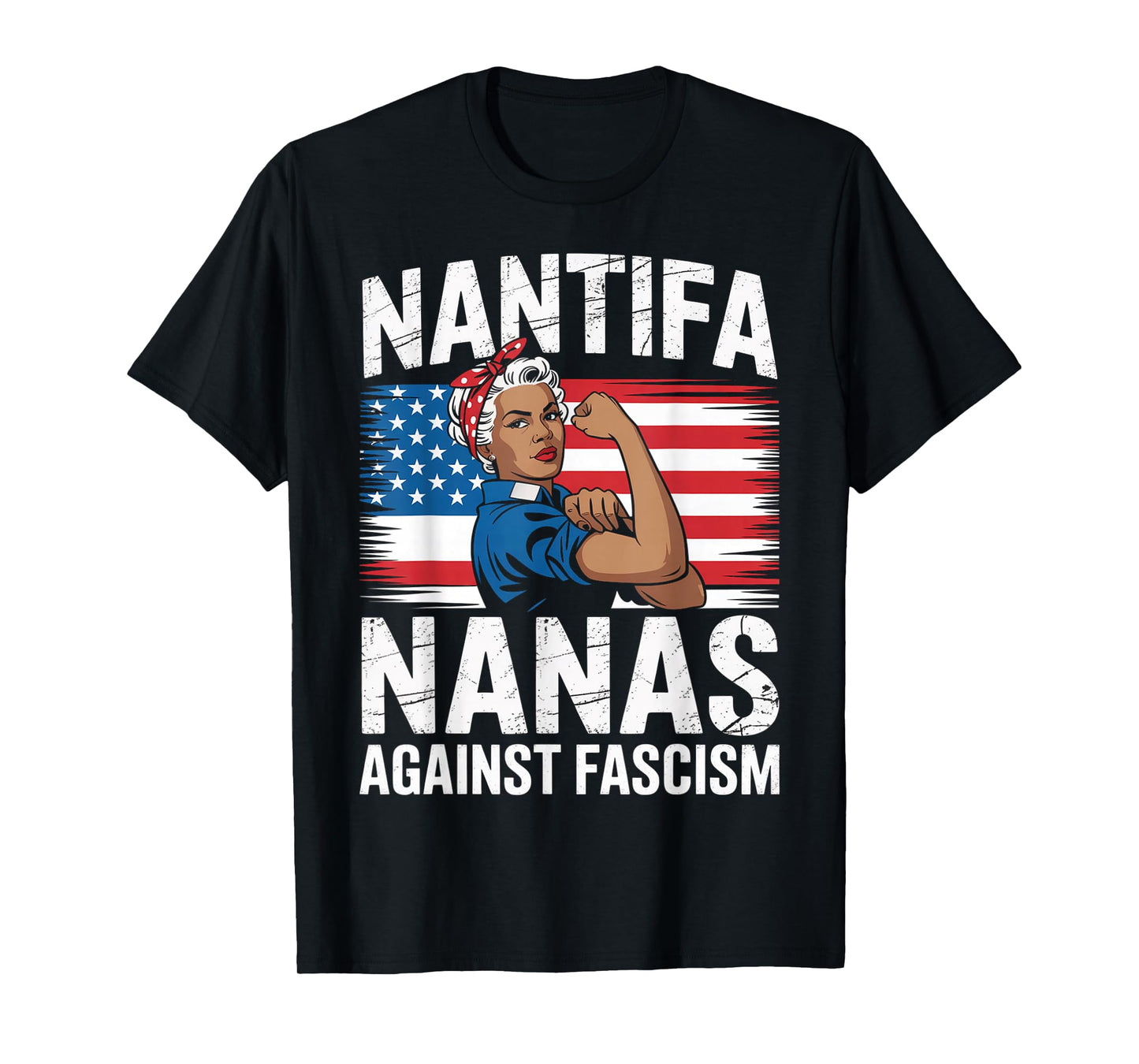 Nantifa Black Nana Against Fascism Resist No Kings Grandma T-Shirt