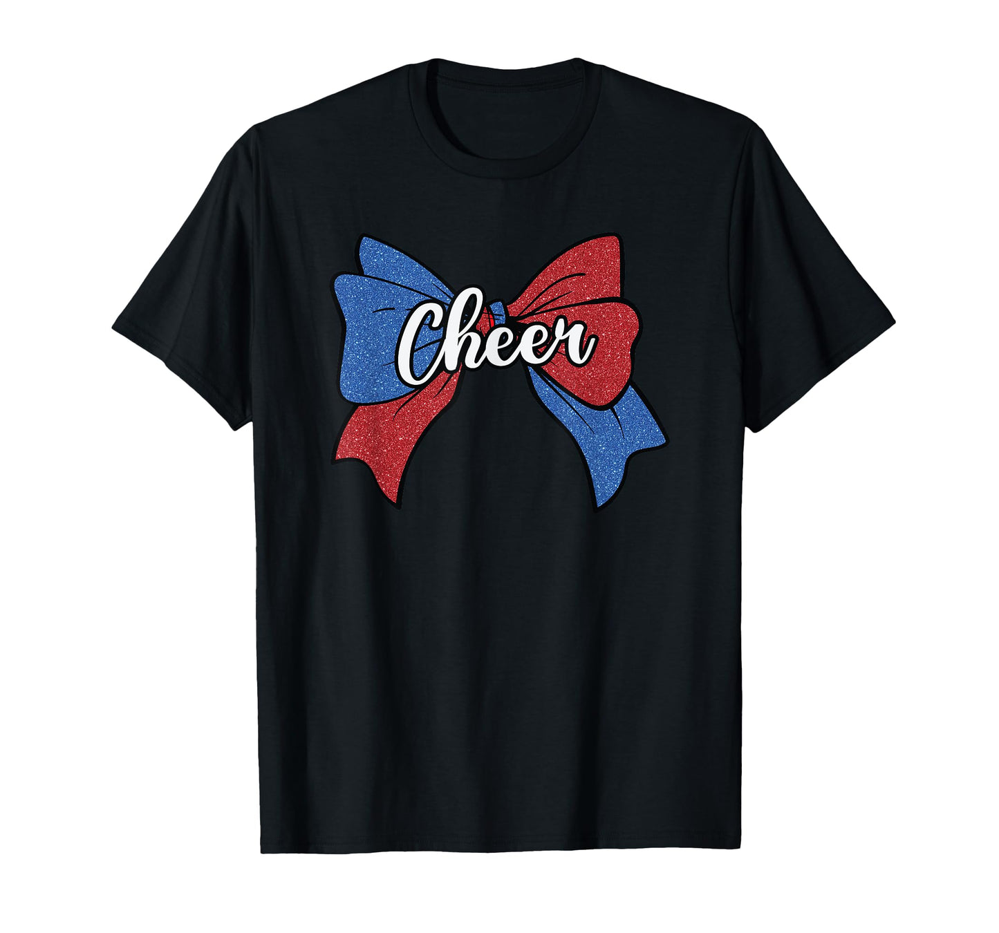 Cheer Bow Blue Red Funny Sport Cheerleader Cheerleading T-Shirt