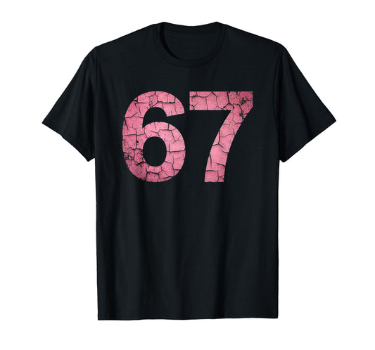 Distressed Number 67 Jersey Player Six Seven Meme T-Shirt