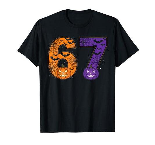 67 Meme Six Seven Funny Halloween Pumpkin Meme Six Seven T-Shirt