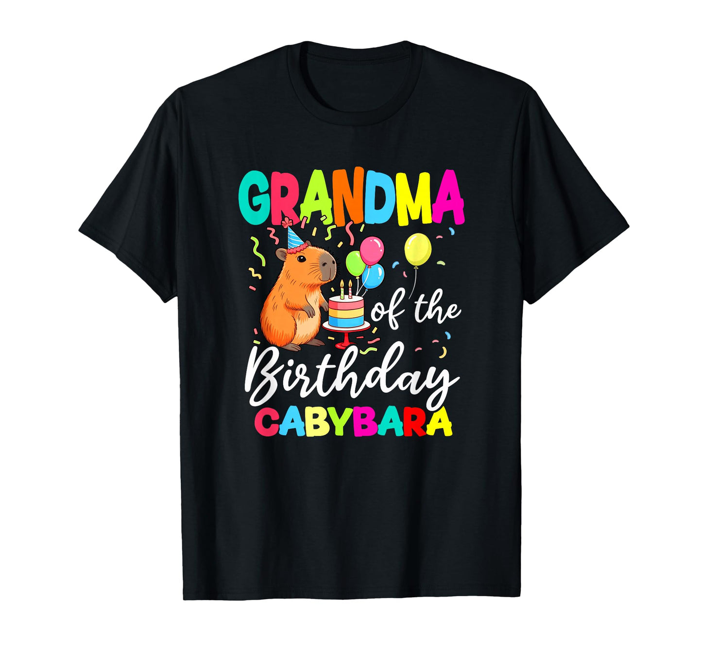 Grandma of The Birthday Capybara Girl Bday Party Family T-Shirt
