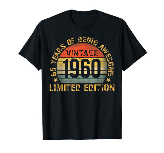 65 Year Birthday Decorations Men Gag 65yr 1960 65th Birthday T-Shirt