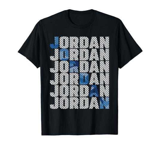 Diagonal Jordan Camo Pattern Blue Retro Camouflage T-Shirt