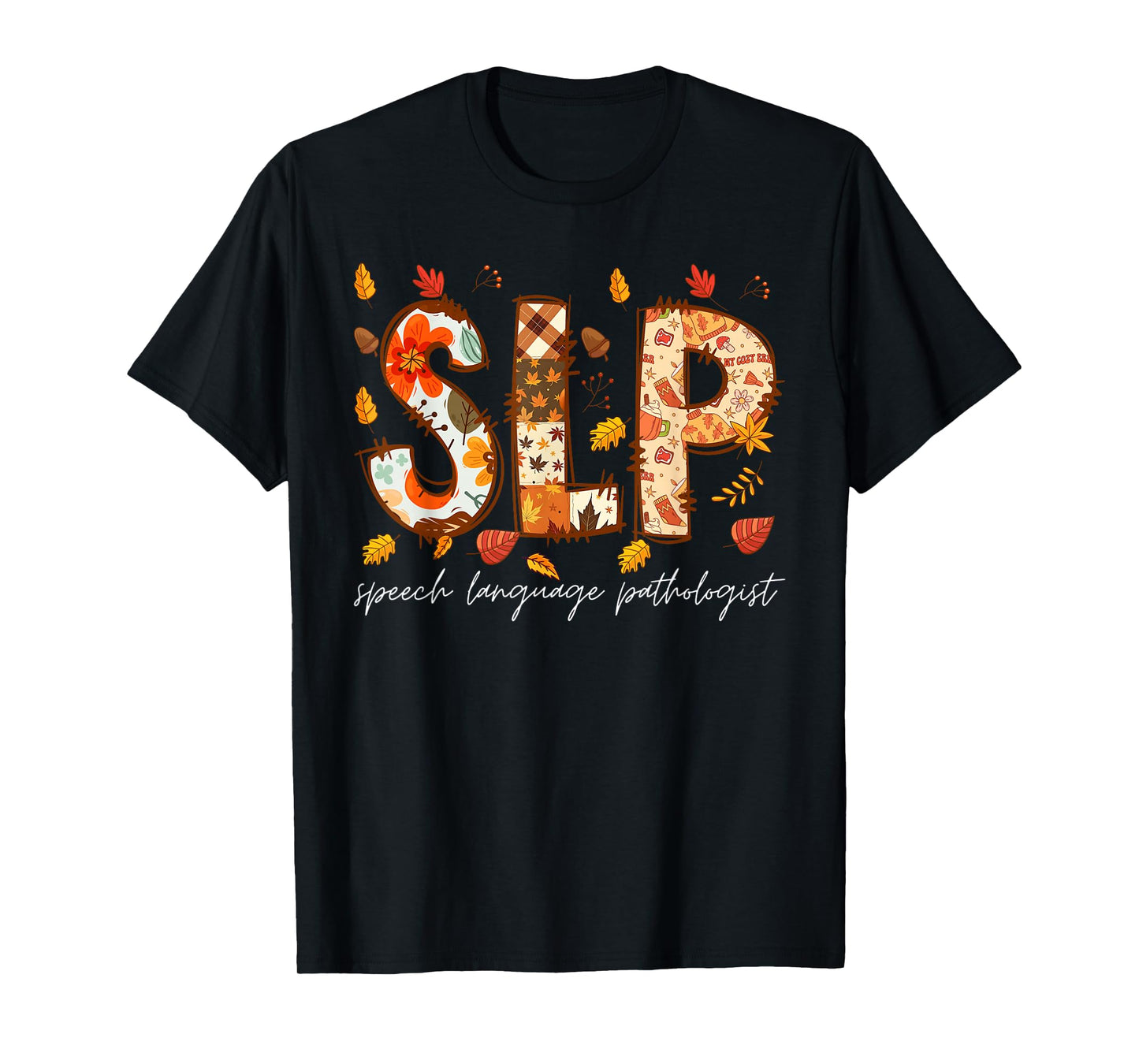 Retro SLP Pumpkin Fall Autumn Speech Therapist Tee T-Shirt