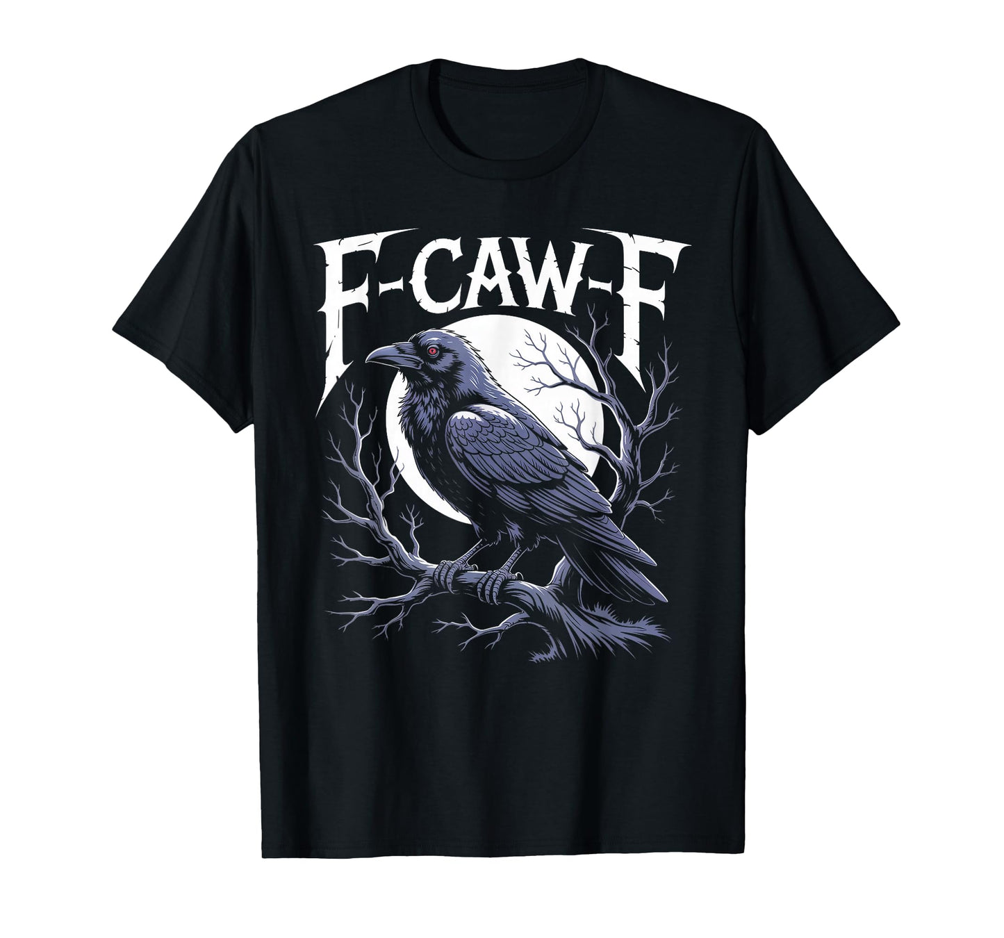 Gothic Raven Moon Design – Dark Humour Artwork T-Shirt