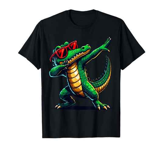 Dabbing Crocodile with Sunglasses Alligator Animal T-Shirt