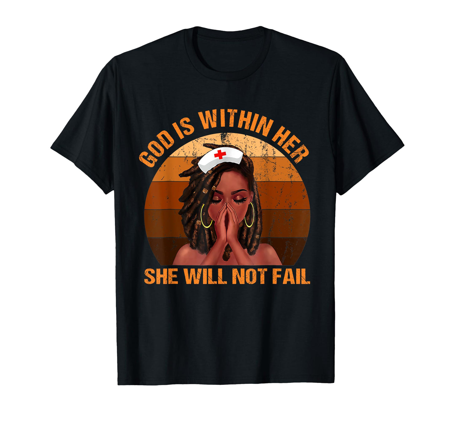 God Is Within Her She Will Not Fail Black Melanin Christian T-Shirt