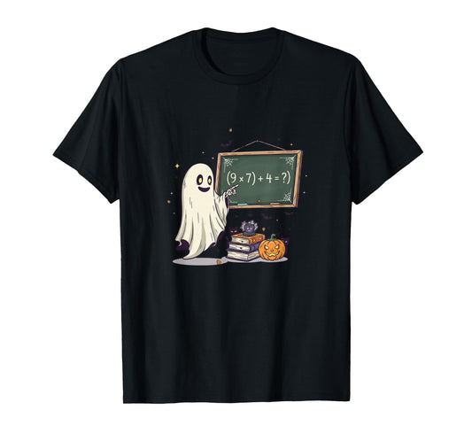 67 Teacher Halloween Ghost Six Seven Meme Math Joke T-Shirt