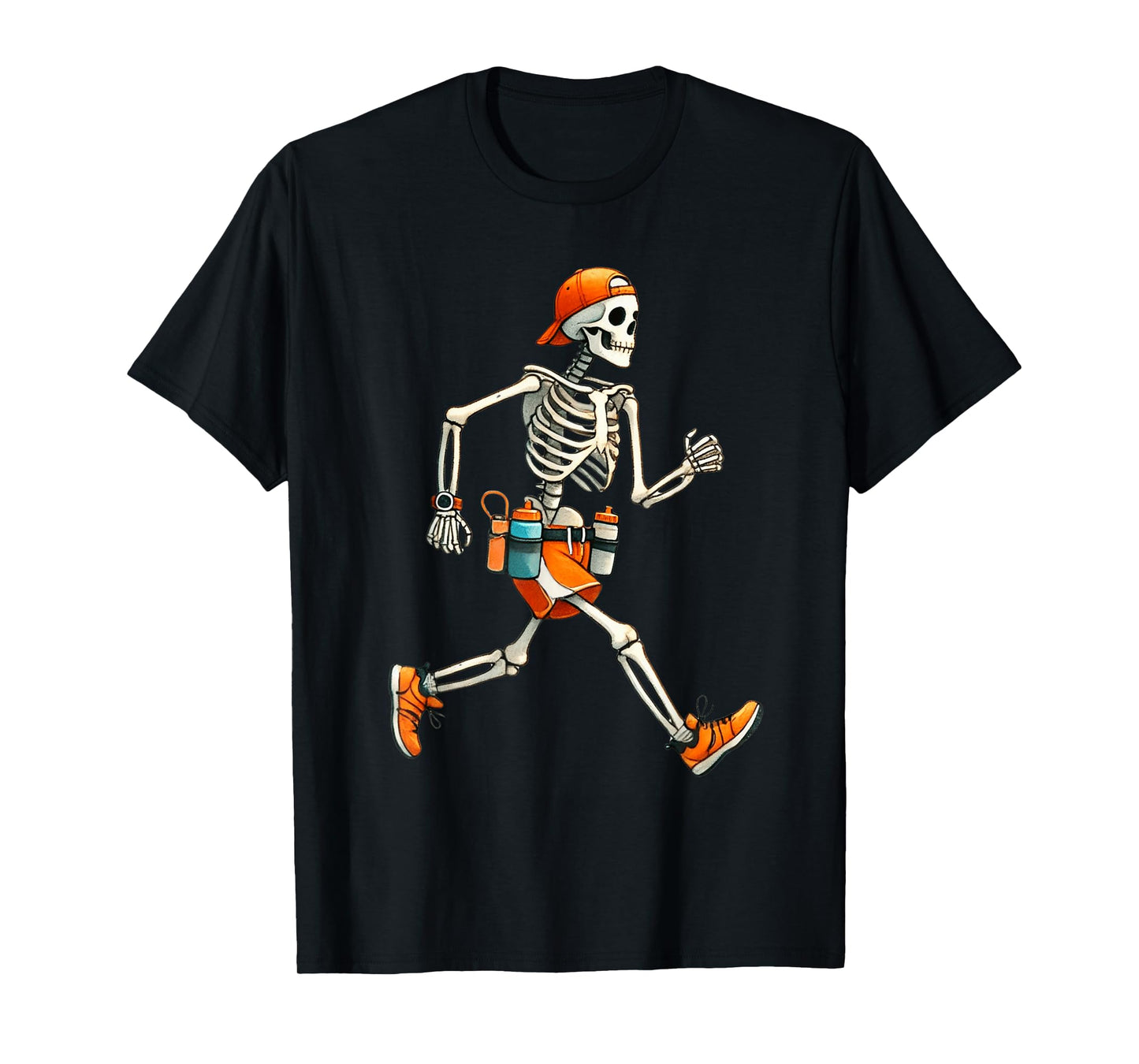 Skeleton Marathon Runner Halloween Costume Running Men Boys T-Shirt