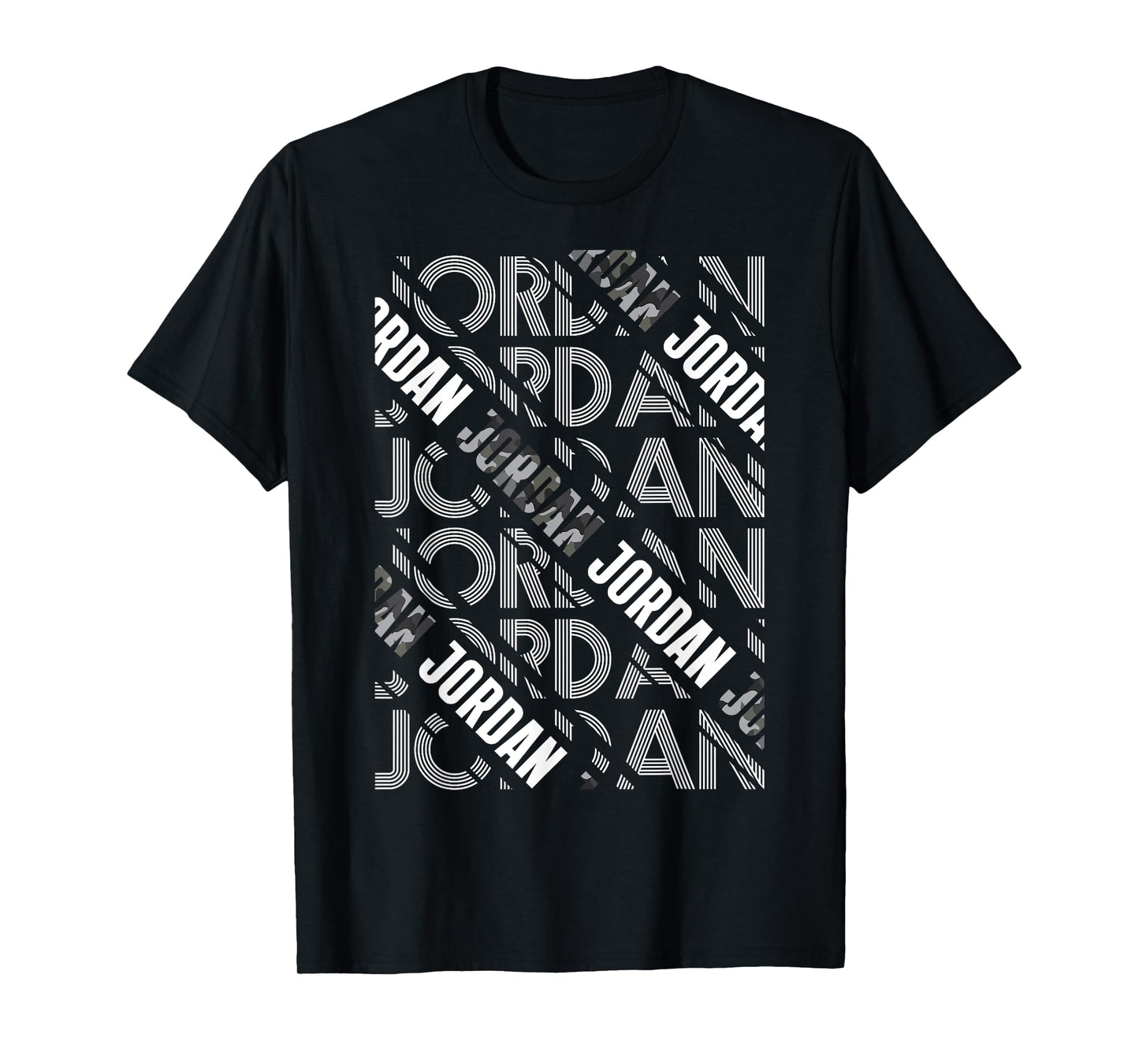 Diagonal Jordan Pattern Jordan Camo Pattern Grey Camouflage T-Shirt