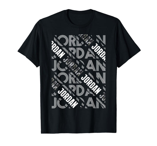 Diagonal Jordan Pattern Jordan Camo Pattern Grey Camouflage T-Shirt