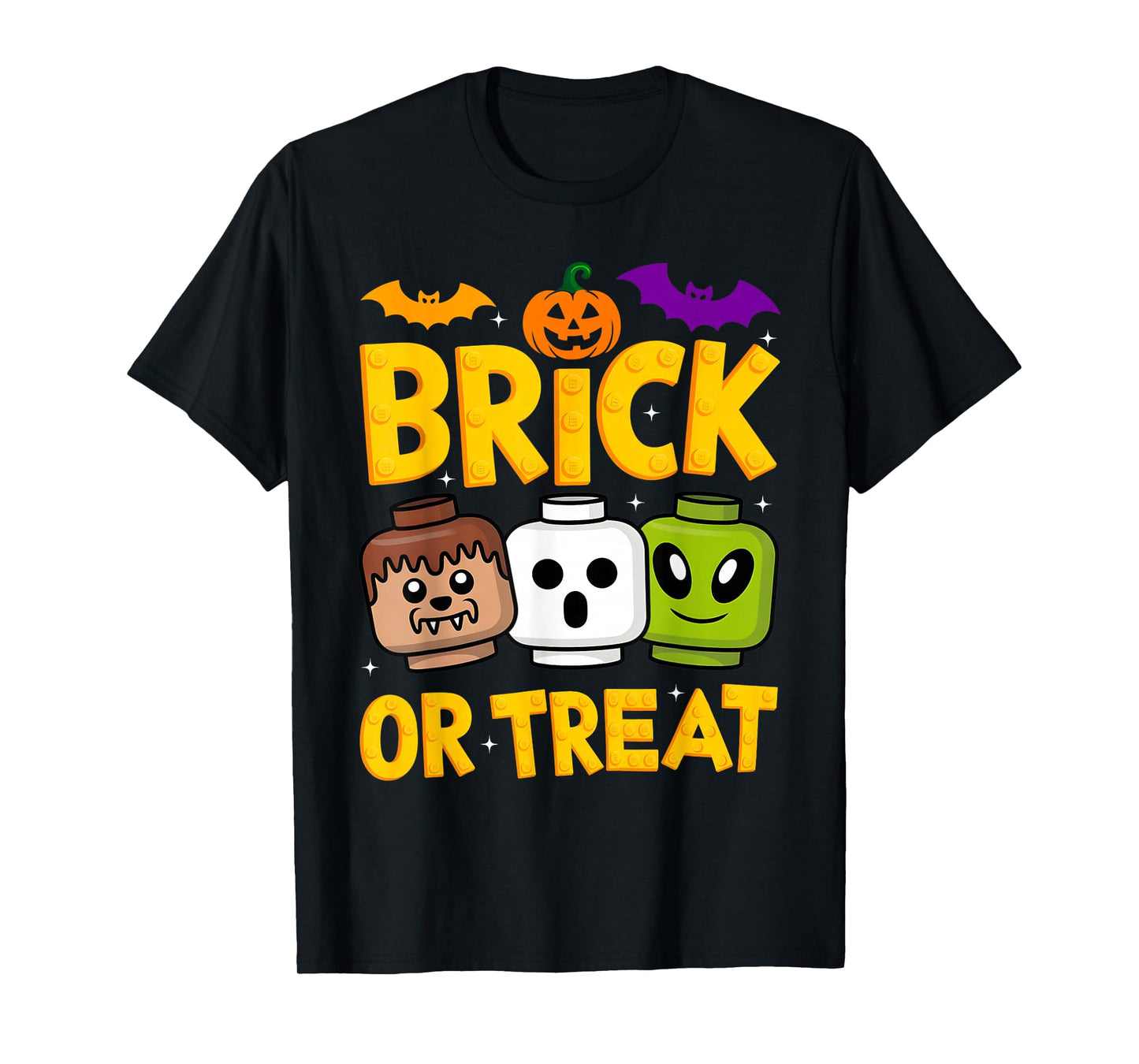 Brick or Treat Halloween Master Builder Blocks Building Kids T-Shirt