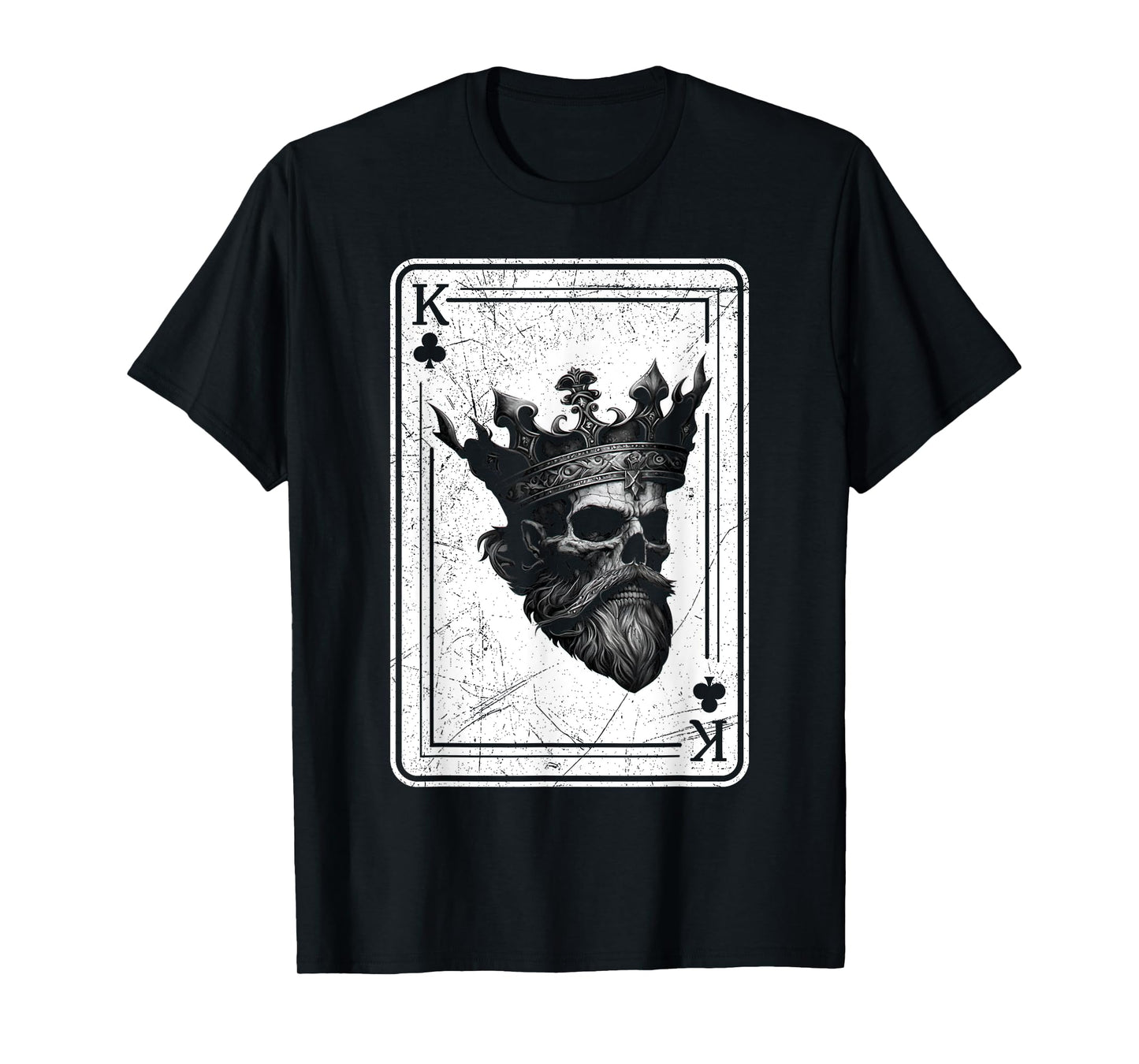 Card Game Gothic Halloween Poker Creepy King of Clubs T-Shirt