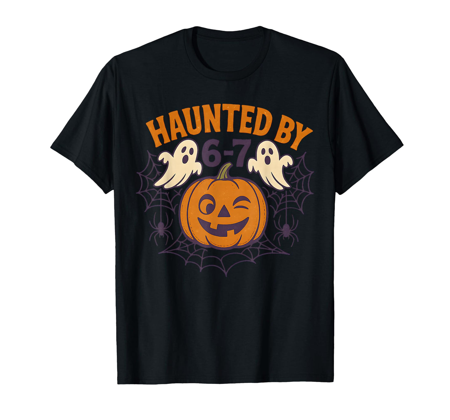 Haunted by 6-7 Retro Halloween 67 Ghost Pumpkin Funny Kids T-Shirt