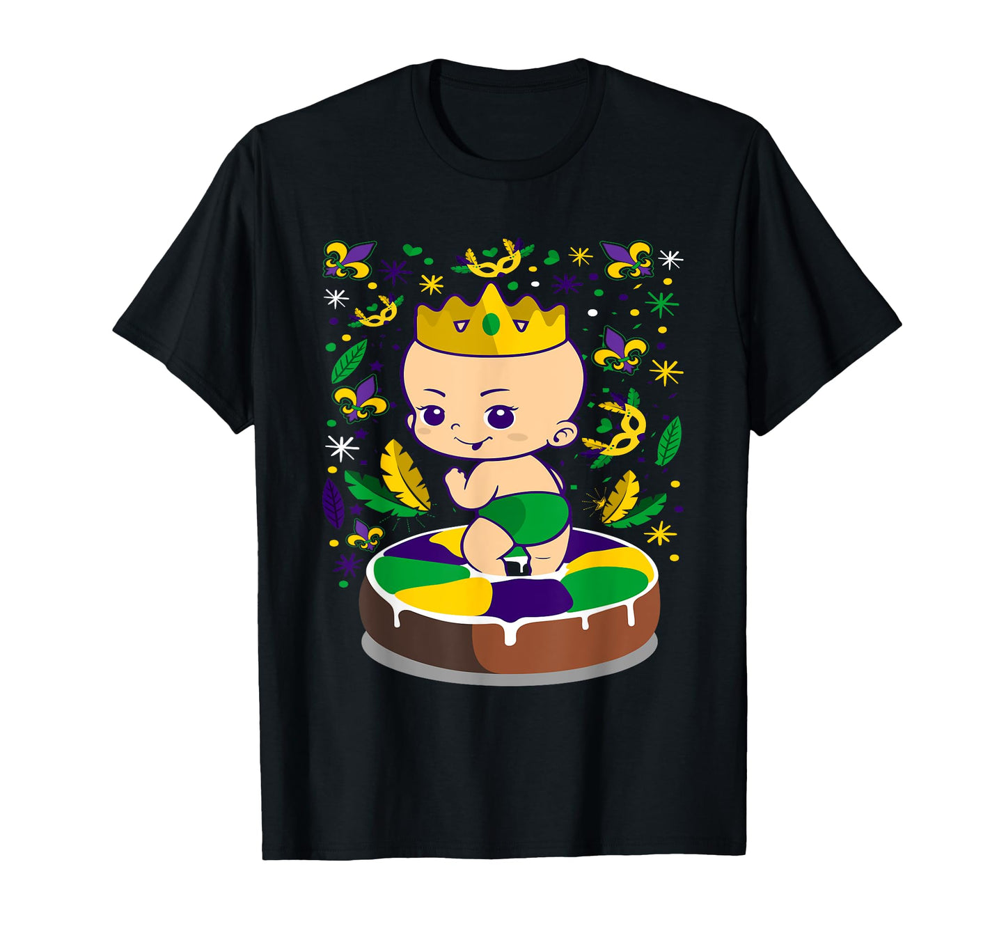 King Cake Mardi Gras Baby T-Shirt Louisiana Gift T-Shirt