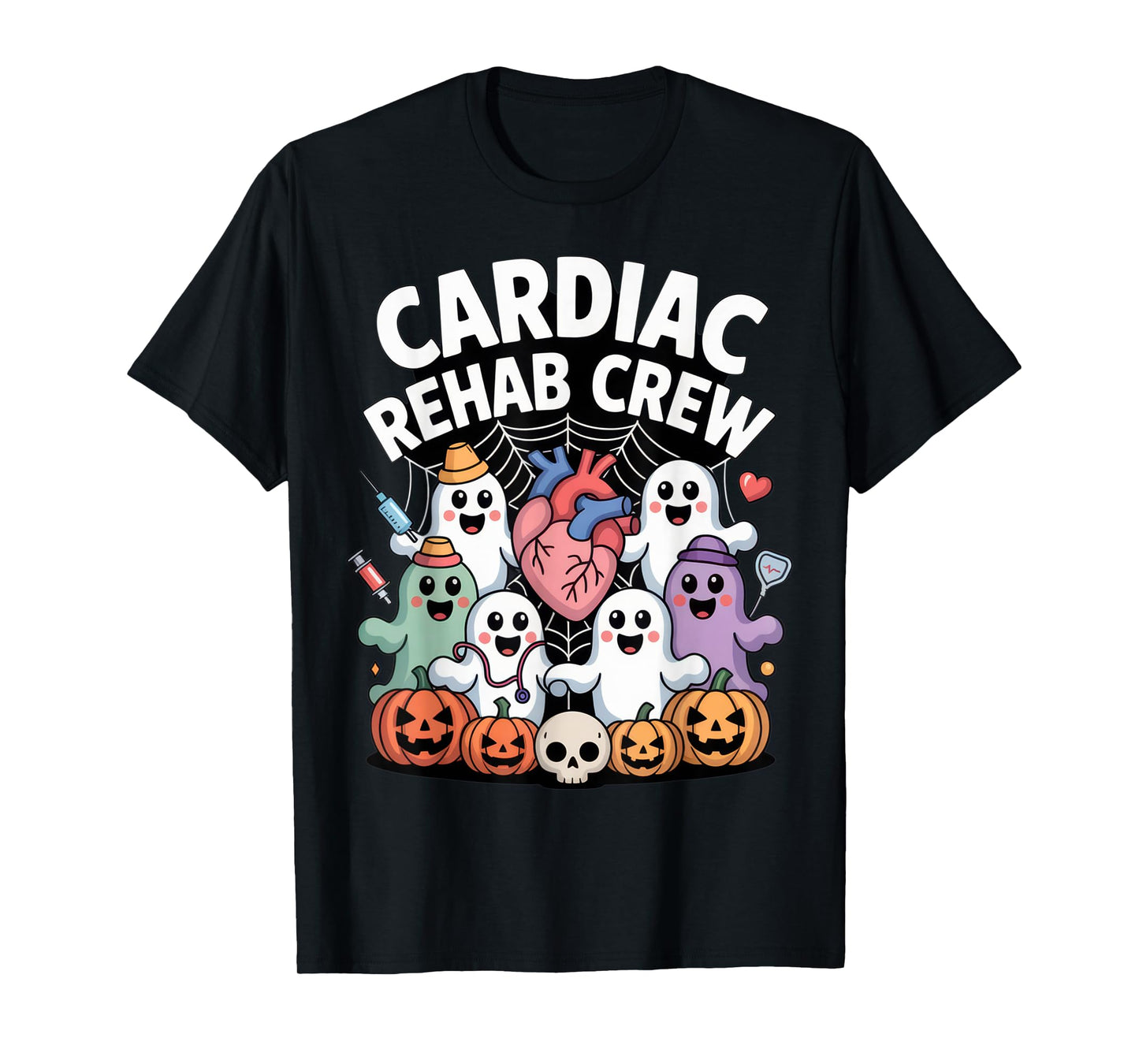 Cardiac Rehab Crew Cute Ghost Halloween Medical T-Shirt