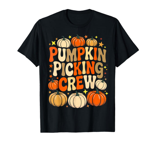 Groovy Pumpkin Picking Crew Matching Family Tee Autumn T-Shirt
