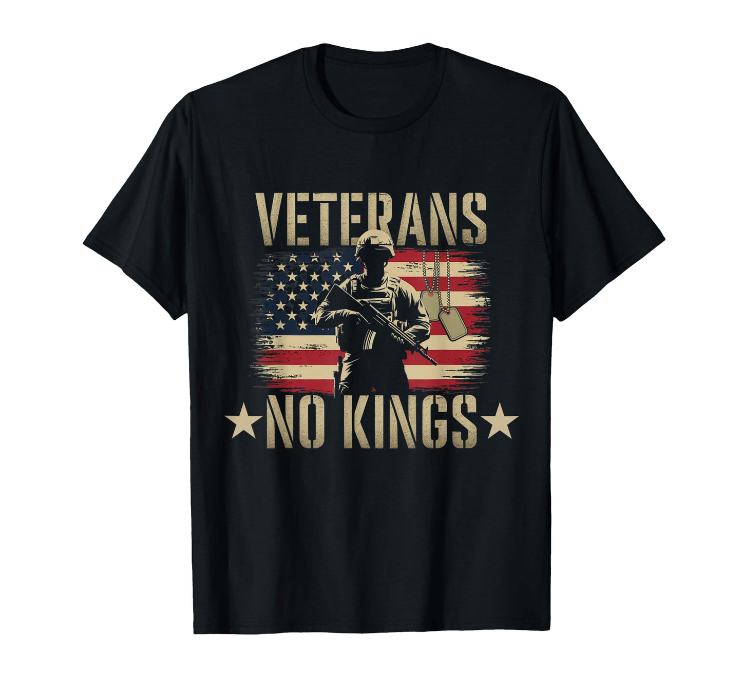 No Kings Veterans Shirts Men Patriotic America Flag No Kings T-Shirt
