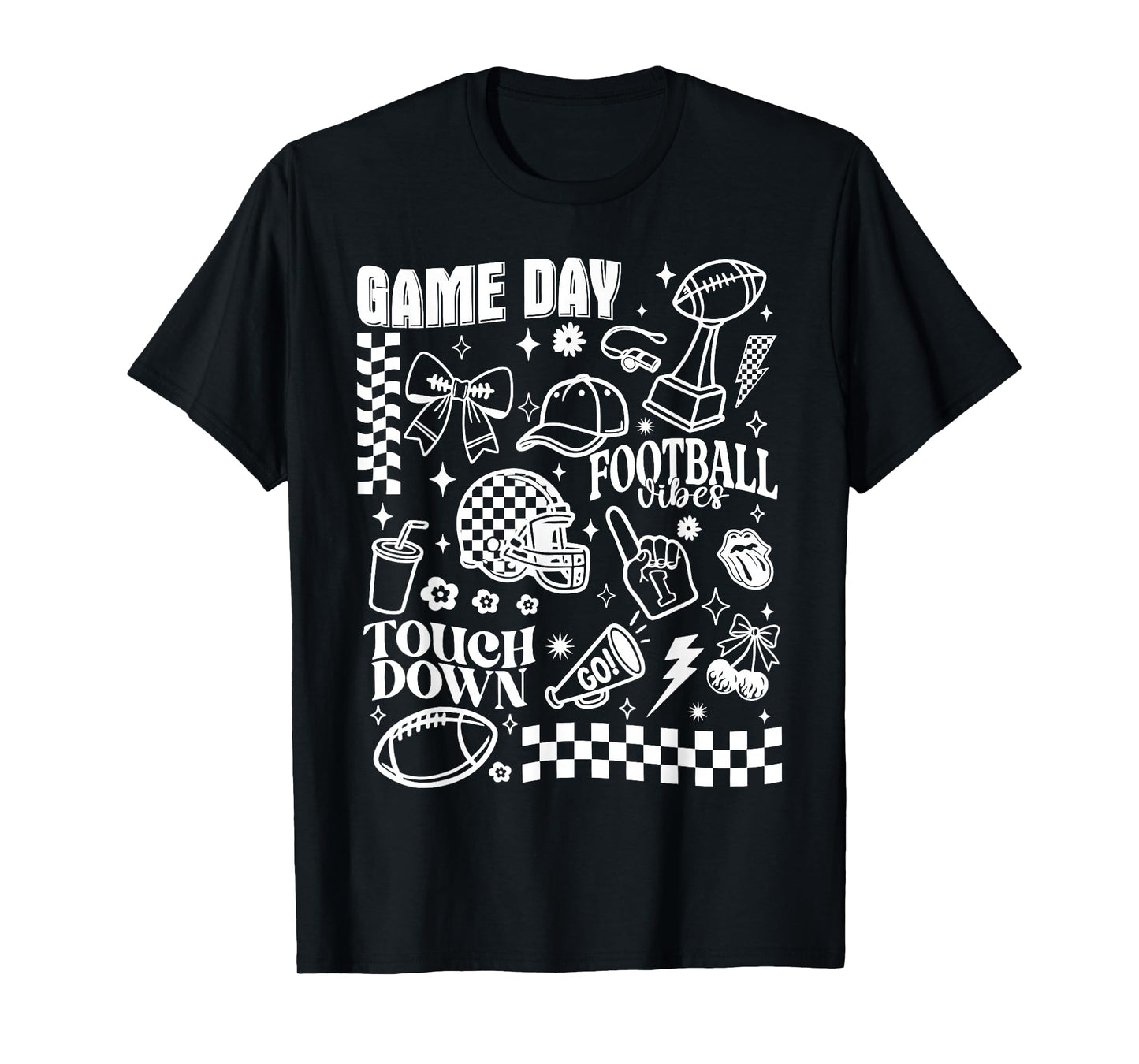 Touchdown American Football Helmet Game Day Coquette Bow T-Shirt