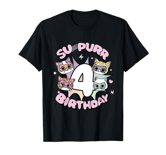 Disney Jr. SuperKitties Su-Purr 4th Fourth Birthday Gift T-Shirt