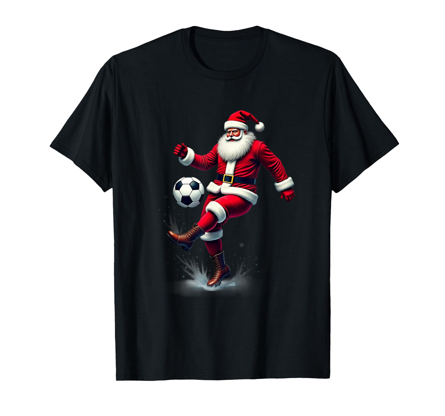 Santa Claus Soccer Player Christmas Sport Theme T-Shirt