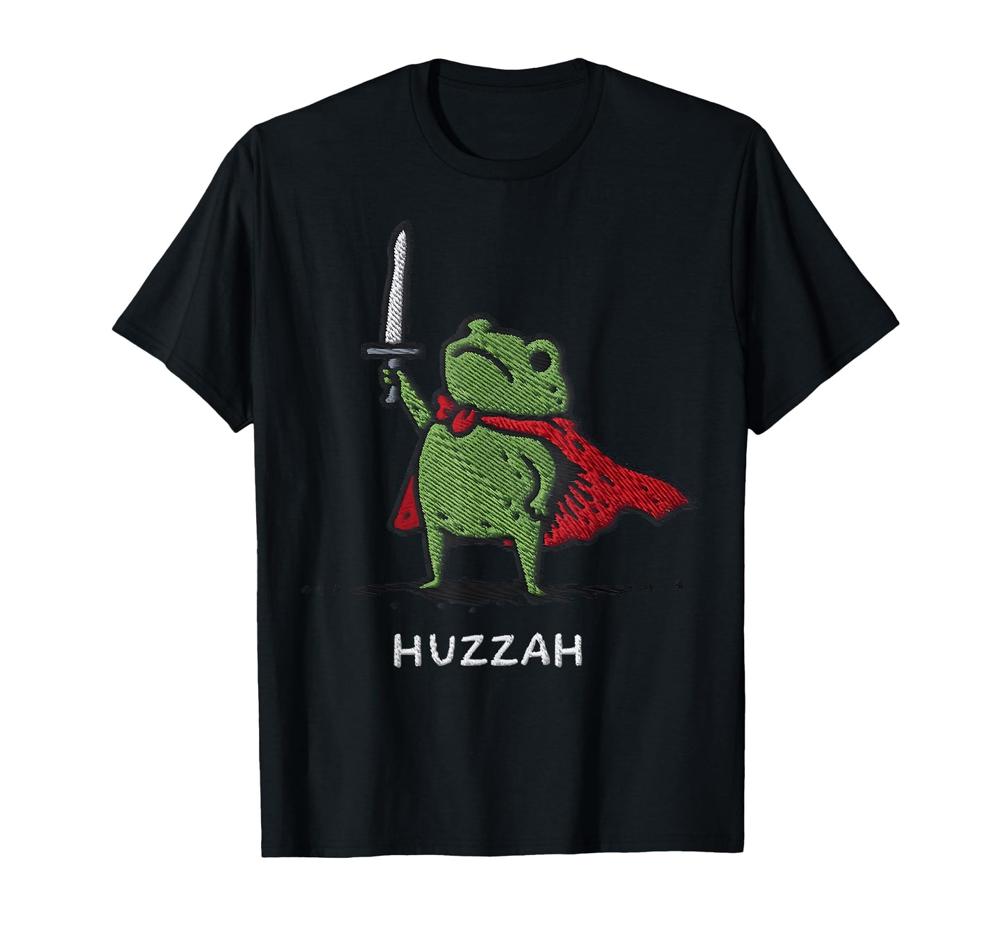 Huzzah Frog Knight Funny Sword Meme Quote Funny T-Shirt