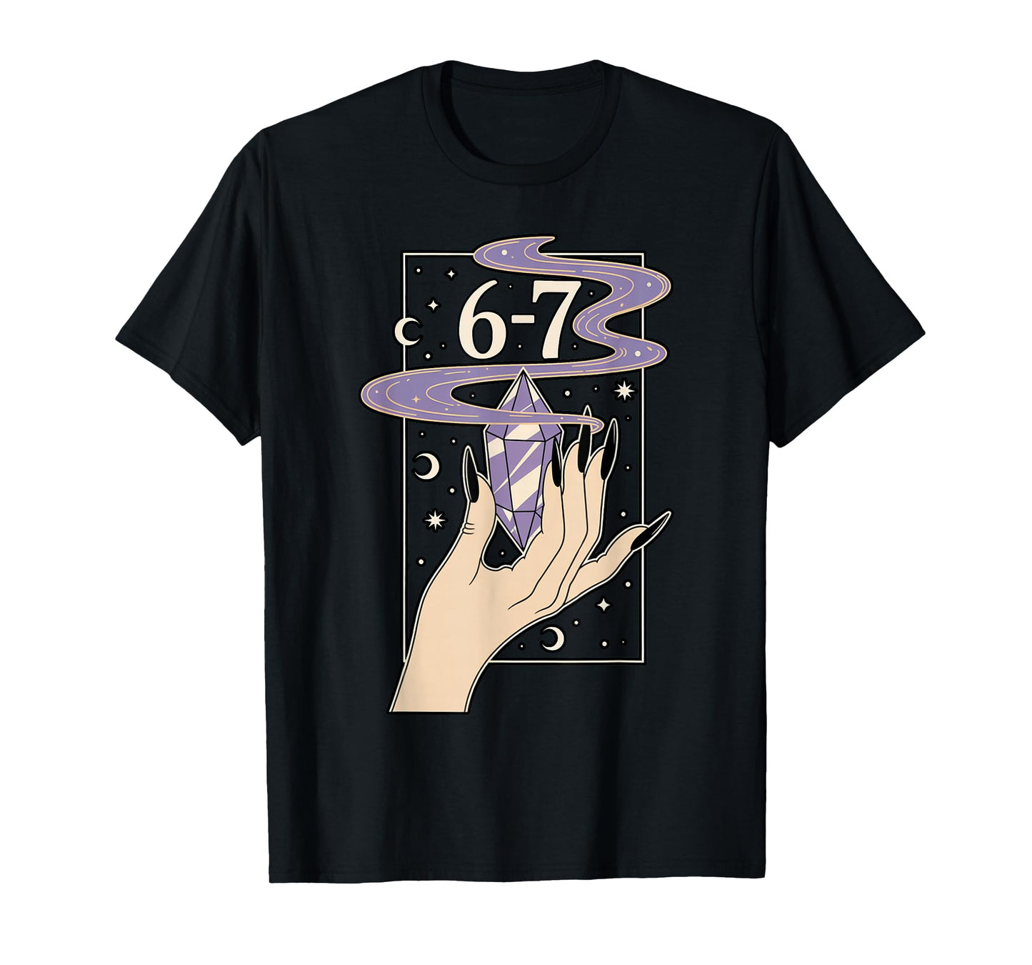 6-7 Meme Witch Hand Crystal Halloween Women Girls T-Shirt