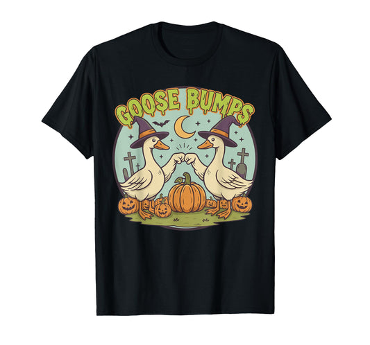 Cute Spooky Goose Shirt, Funny Halloween Goose Bumps T-Shirt