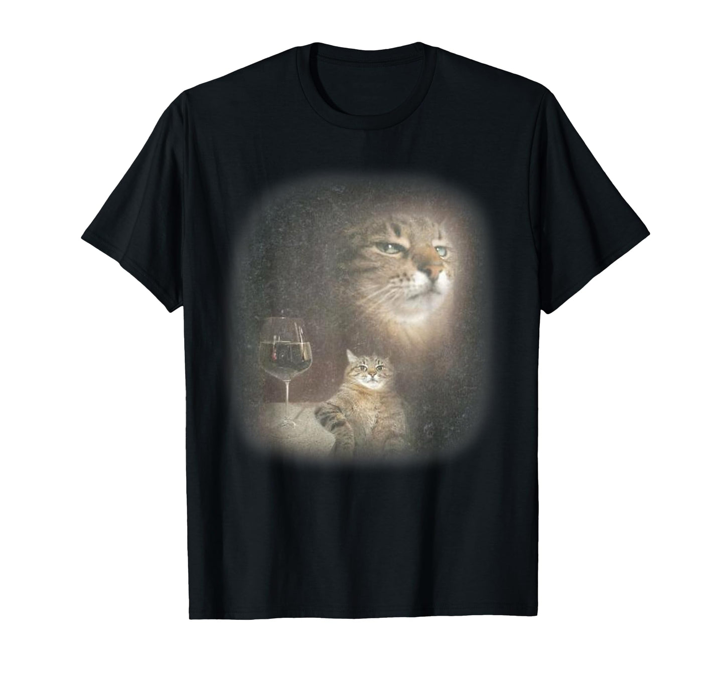 Retro Funny Vintage Cat Portrait Meme Cringe T-Shirt