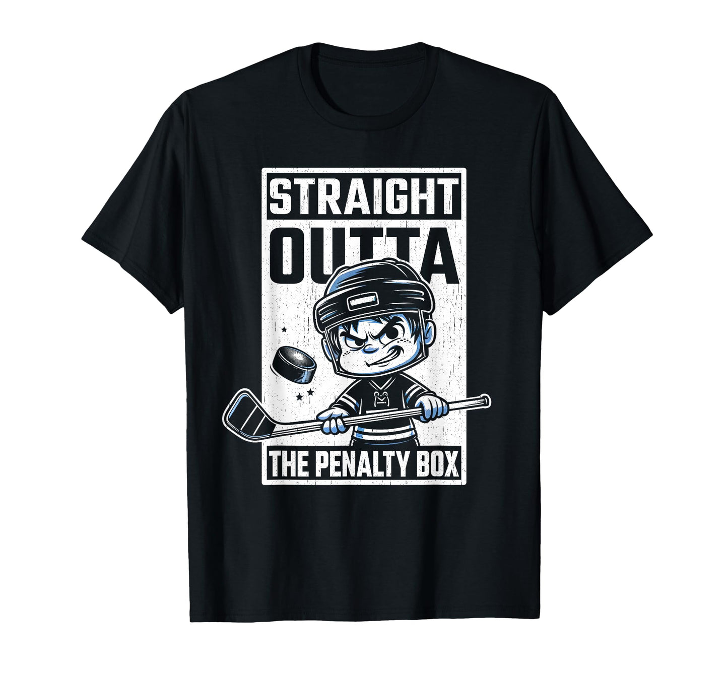 Straight Outta The Penalty Box Funny Boys Youth Kids Hockey T-Shirt