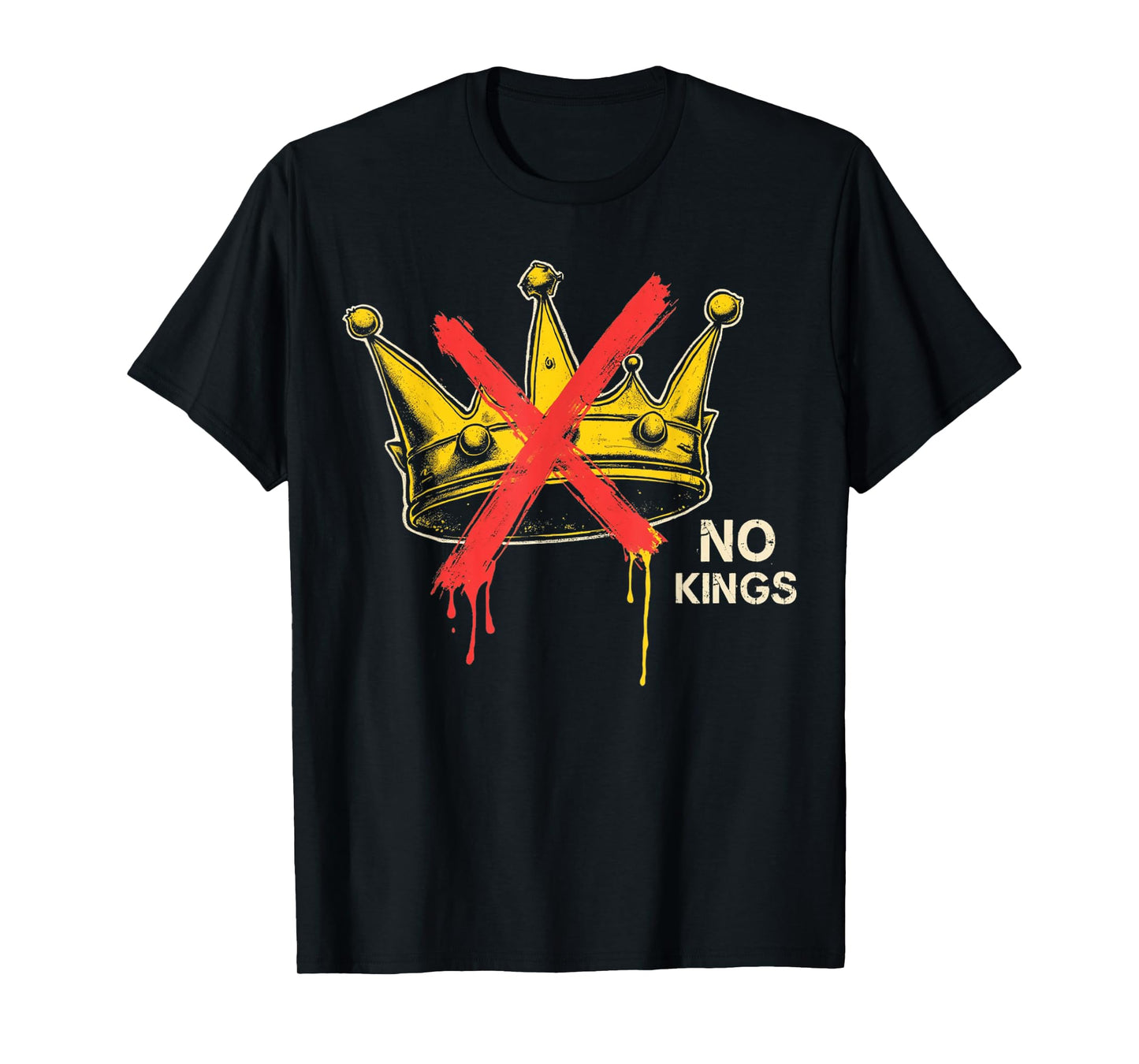 No Kings Protest Sign Defiant Voice Men Women Retro No Kings T-Shirt