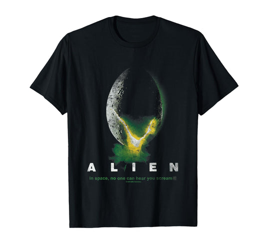 Aliens In Space No One Can Hear You Scream Distressed Logo T-Shirt