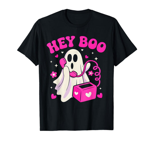 Groovy Hey Boo Ghost Retro Halloween Costume Men Womens Kids T-Shirt