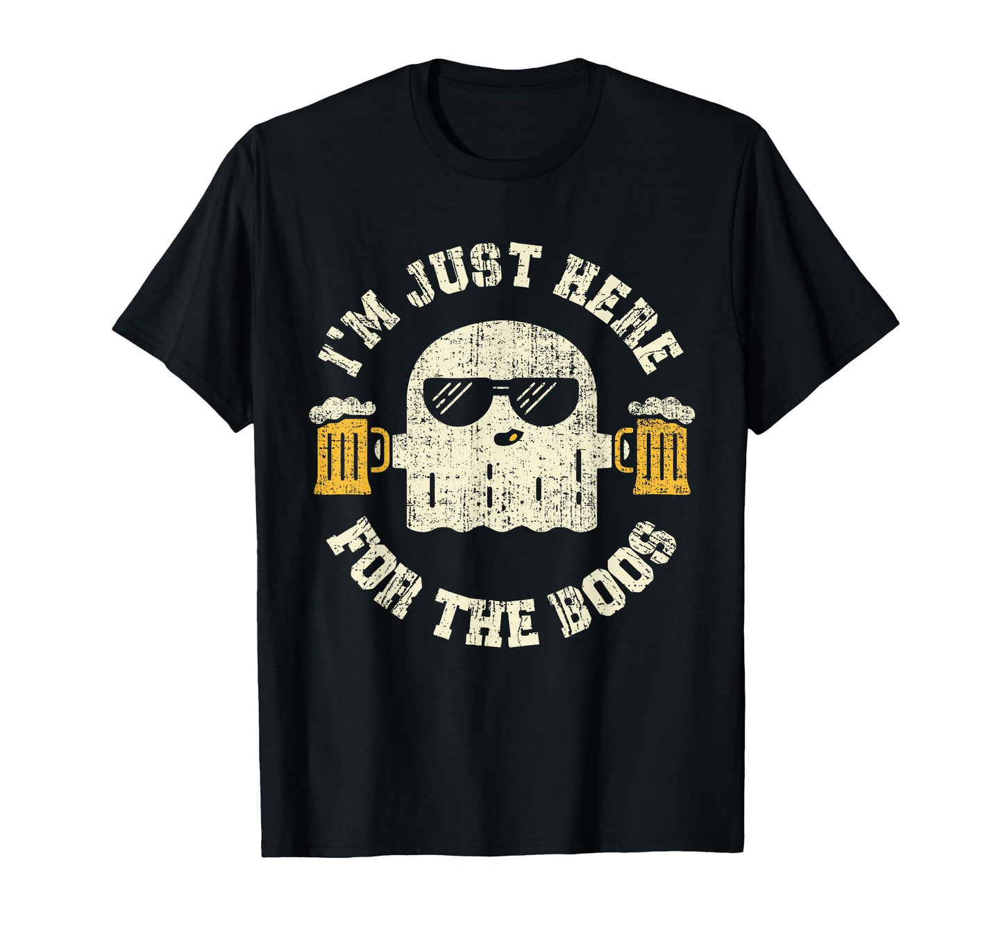 I'm Just Here for The Boos Halloween Party Drinking Beer Men T-Shirt