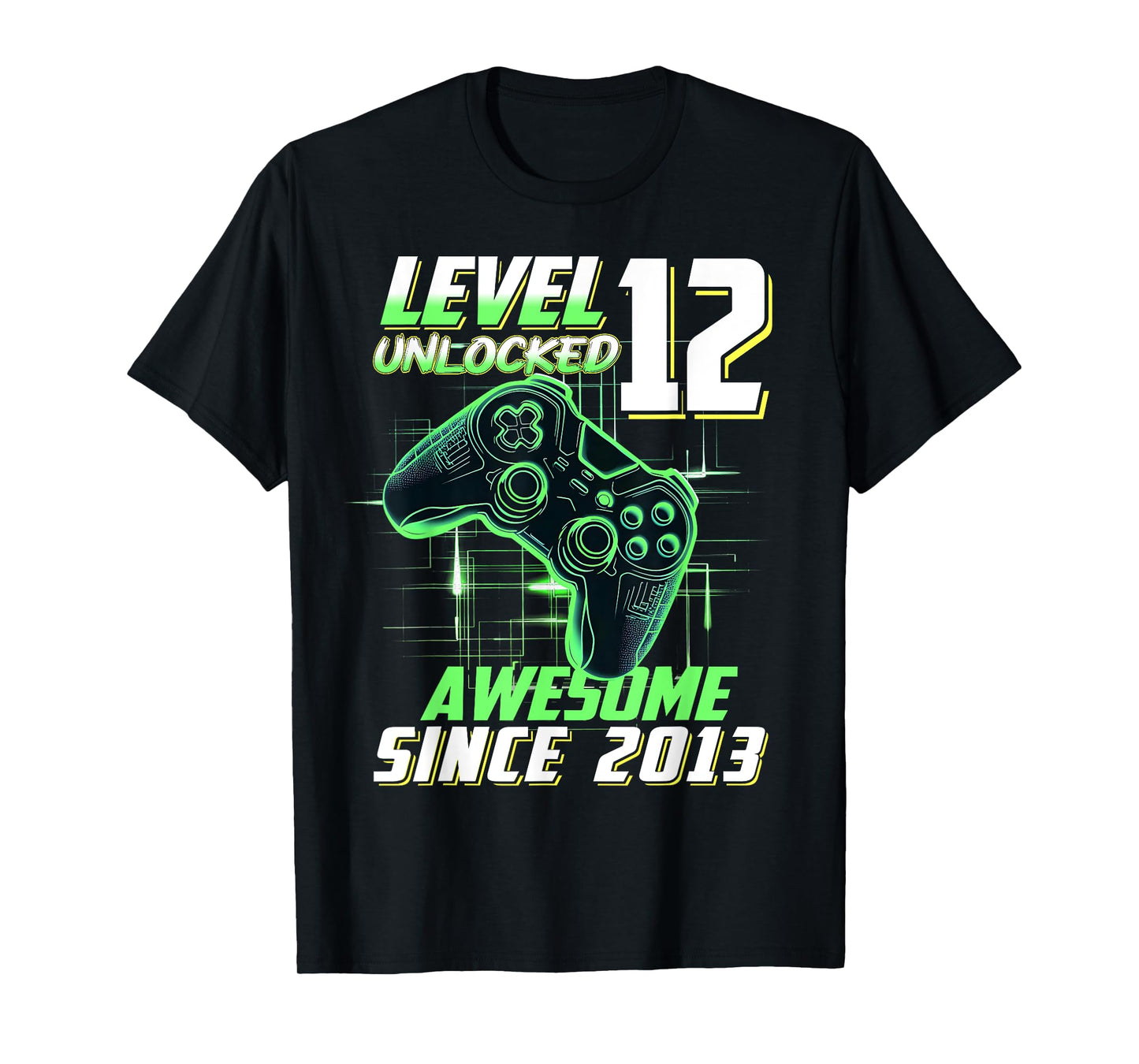 Level 12 Unlocked Awesome Since 2013 12th Birthday Gaming T-Shirt