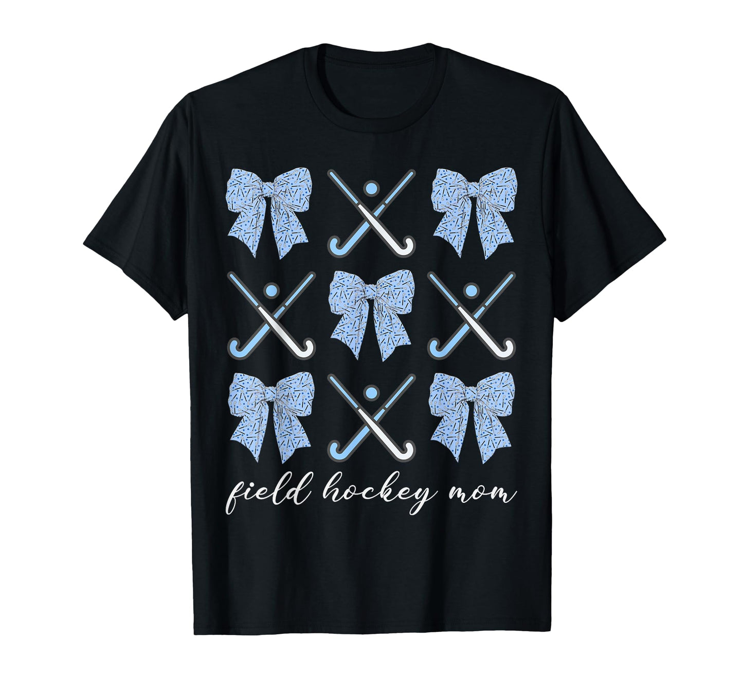 Field Hockey Mom Coquette Bow Cute Hockey Lovers Mothers Day T-Shirt