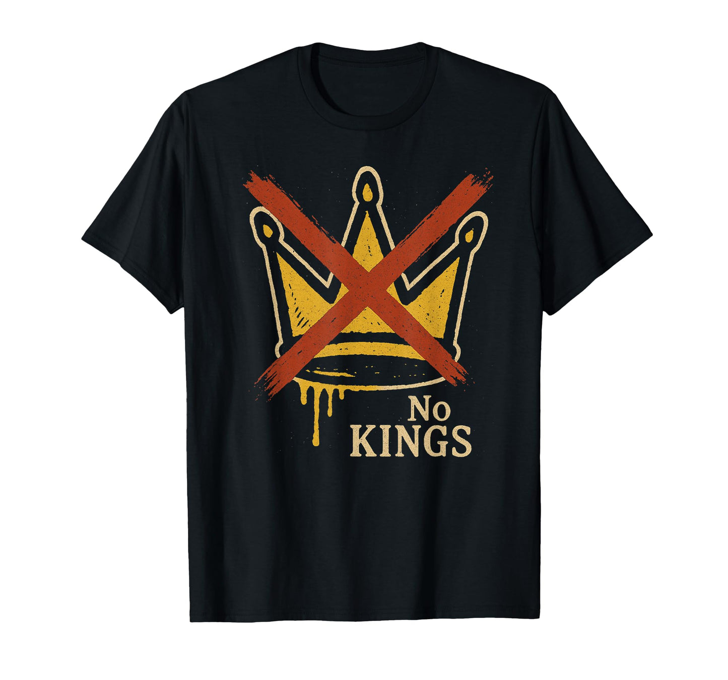 No Kings Protest Sign Defiant Voice Men Women Retro No Kings T-Shirt