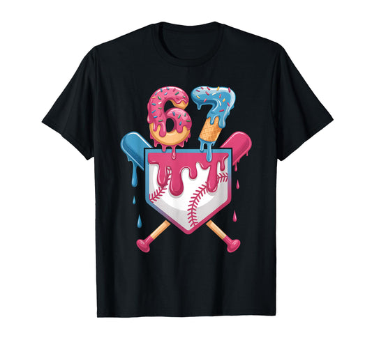 67 Ice Cream Drip Meme Six Seven Pride 6 7 Ice Cream Drip T-Shirt