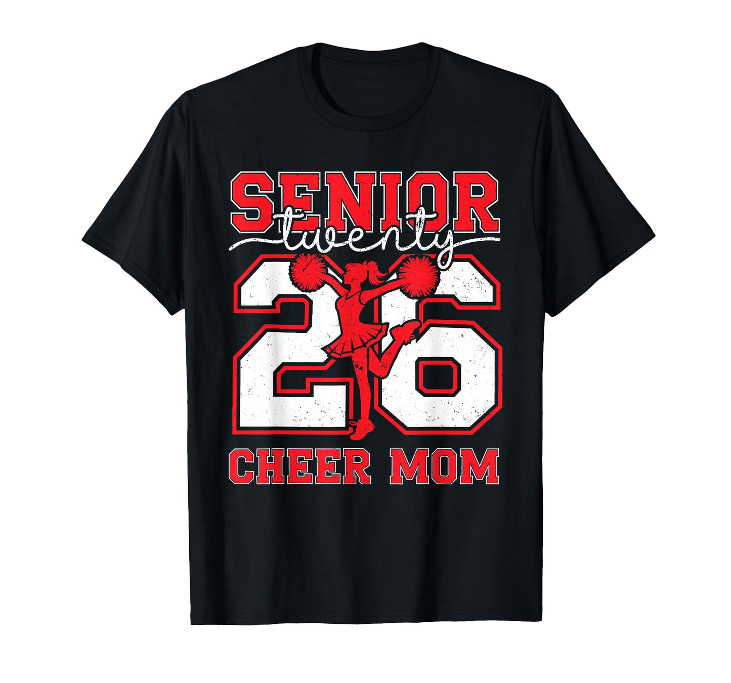 Retro Senior Cheer Mom 2026 Class of 2026 Graduation Tee T-Shirt