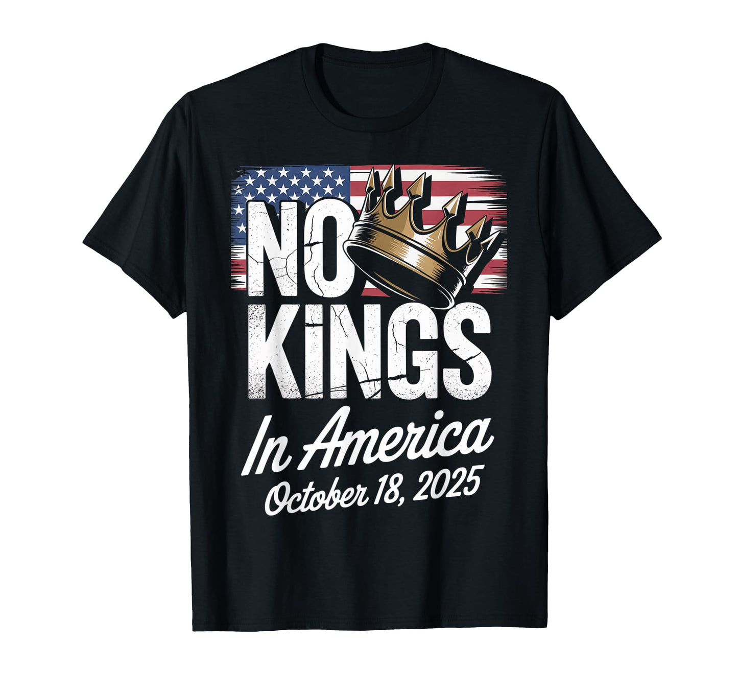 No Kings Protest October 18 2025 American Flag Resist T-Shirt